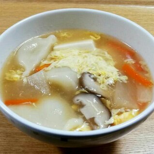 中華スープで水餃子‼